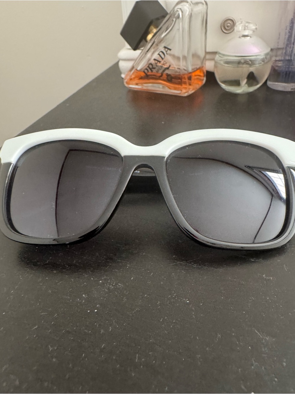 & Other Stories White and Black Oversized Sunglasses